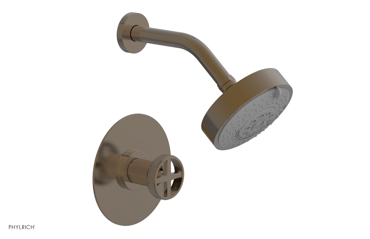 DUSTRIE - Pressure Balance Shower Set - Cross Handle - Grooved 370-21