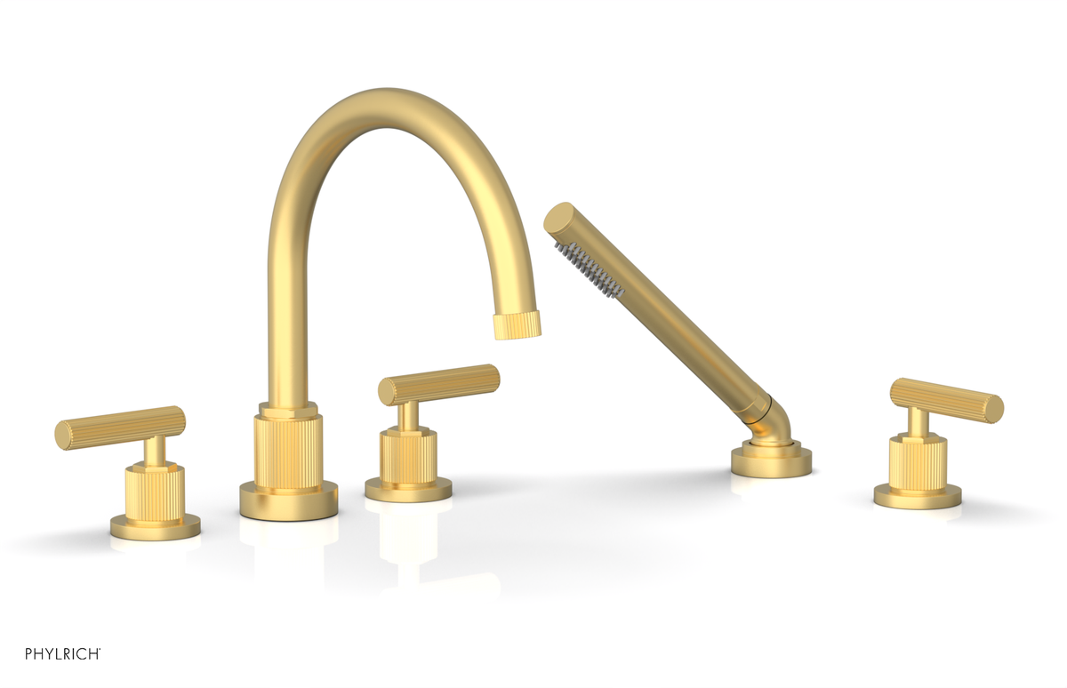 DUSTRIE - Deck Tub Set with Hand Shower - Lever Handles - Grooved 370-49