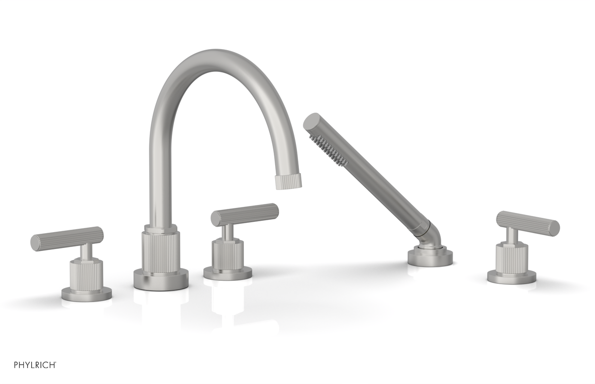 DUSTRIE - Deck Tub Set with Hand Shower - Lever Handles - Grooved 370-49