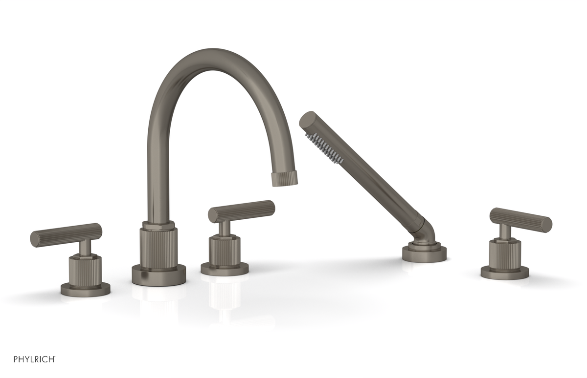DUSTRIE - Deck Tub Set with Hand Shower - Lever Handles - Grooved 370-49