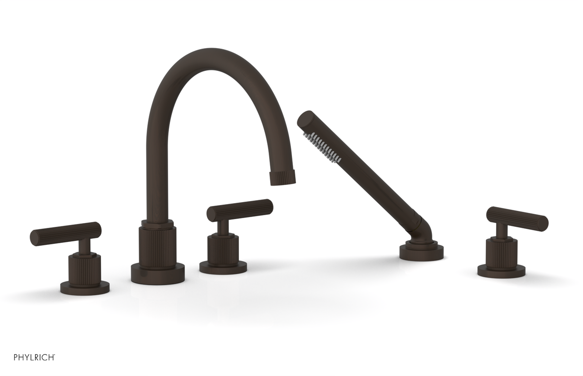 DUSTRIE - Deck Tub Set with Hand Shower - Lever Handles - Grooved 370-49