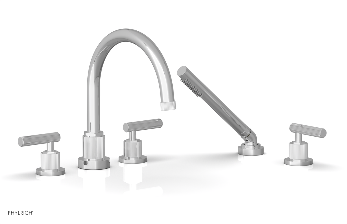 DUSTRIE - Deck Tub Set with Hand Shower - Lever Handles - Grooved 370-49