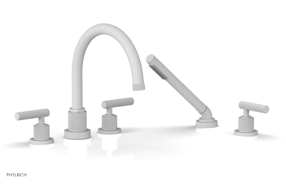 DUSTRIE - Deck Tub Set with Hand Shower - Lever Handles - Grooved 370-49