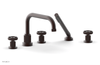 DUSTRIE - Deck Tub Set with Hand Shower - Cross Handles - Grooved 370-50