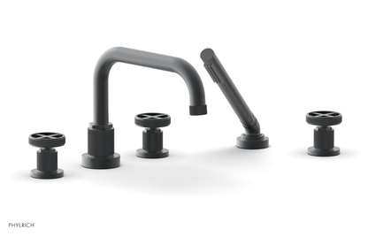 DUSTRIE - Deck Tub Set with Hand Shower - Cross Handles - Grooved 370-50
