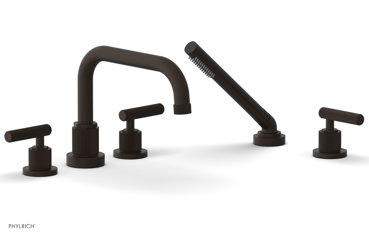 DUSTRIE - Deck Tub Set with Hand Shower - Lever Handles - Grooved 370-51
