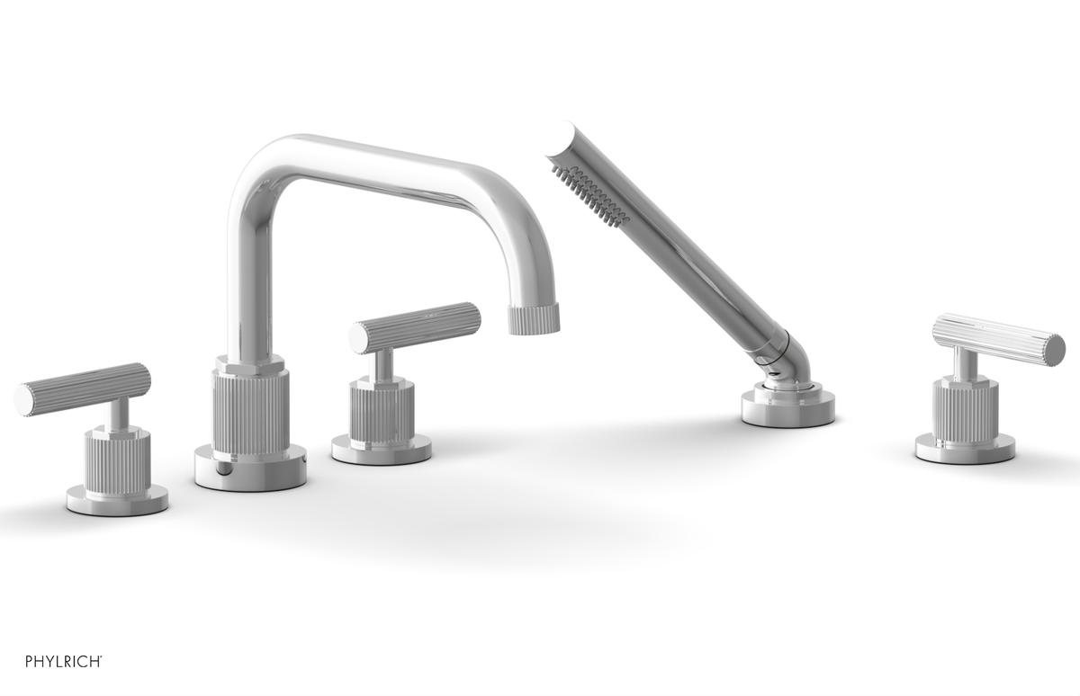 DUSTRIE - Deck Tub Set with Hand Shower - Lever Handles - Grooved 370-51