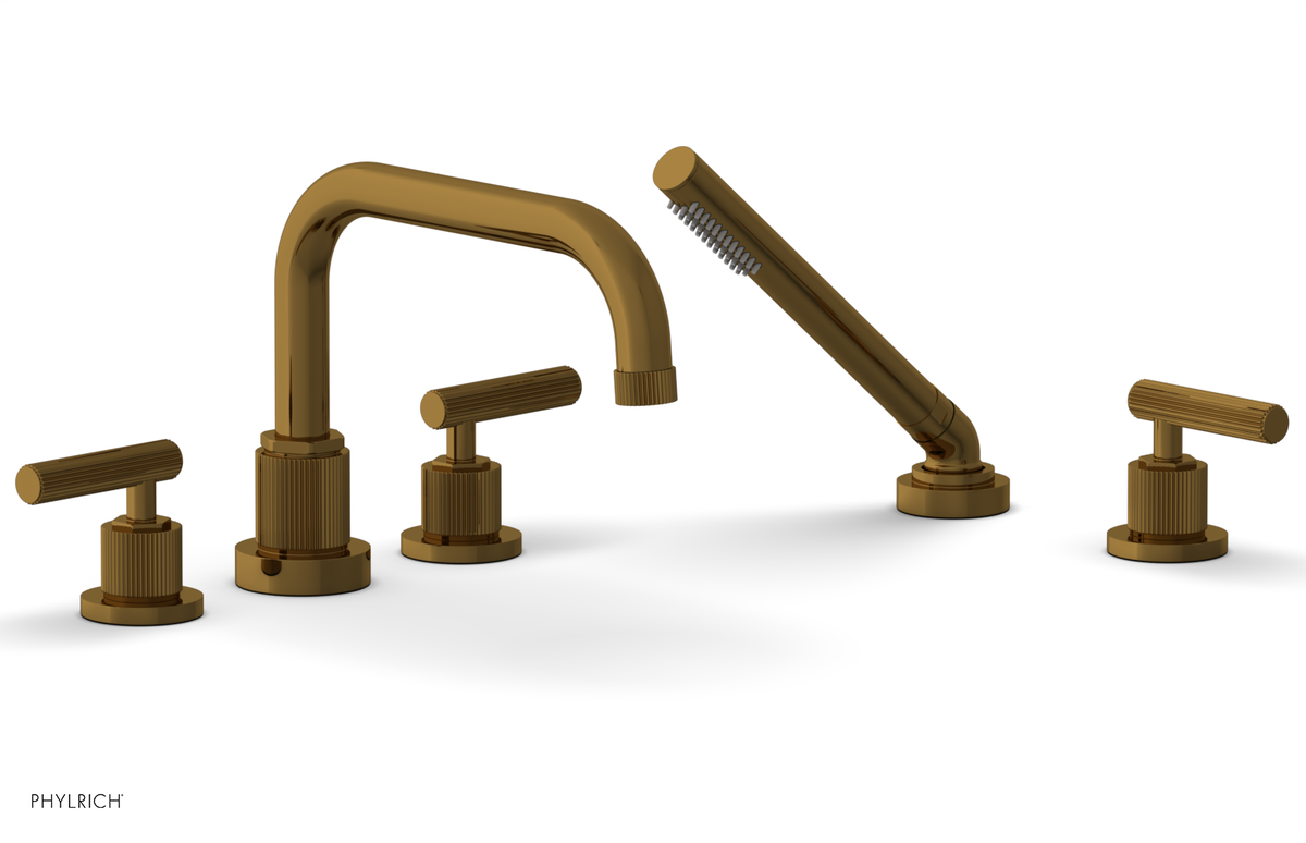 DUSTRIE - Deck Tub Set with Hand Shower - Lever Handles - Grooved 370-51