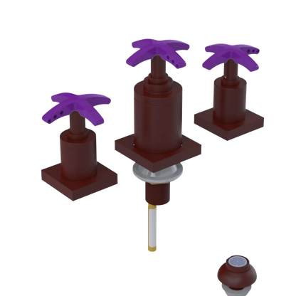 Rubinet Bidet Fitting with Spray, Diverter, and Vacuum Breaker (less drain) Bordeaux