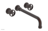 DUSTRIE - Wall Tub Set - 12" Spout - Cross Handles - Knurled 371-56-12
