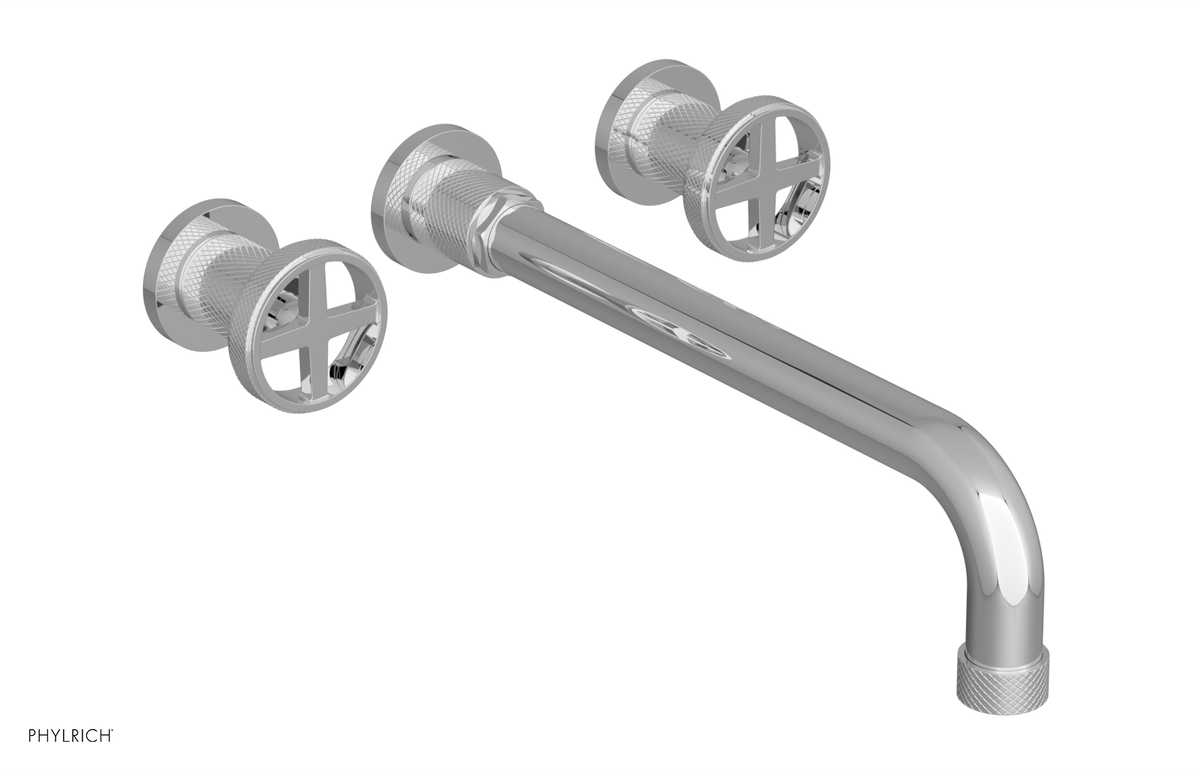 DUSTRIE - Wall Tub Set - 12" Spout - Cross Handles - Knurled 371-56-12