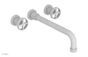 DUSTRIE Wall Lavatory Set - 12" Spout - Cross Handle - Knurled 371-11-12