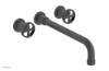 DUSTRIE Wall Lavatory Set - 12" Spout - Cross Handle - Knurled 371-11-12