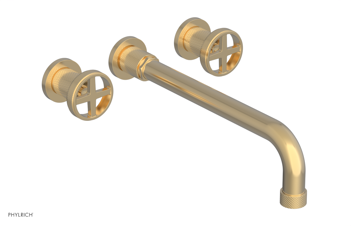 DUSTRIE - Wall Tub Set - 12" Spout - Cross Handles - Knurled 371-56-12