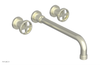 DUSTRIE Wall Lavatory Set - 12" Spout - Cross Handle - Knurled 371-11-12
