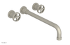 DUSTRIE Wall Lavatory Set - 14" Spout - Cross Handle - Knurled 371-11-14