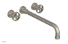 DUSTRIE - Wall Tub Set - 14" Spout - Cross Handles - Knurled 371-56-14