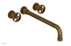 DUSTRIE - Wall Tub Set - 14" Spout - Cross Handles - Knurled 371-56-14