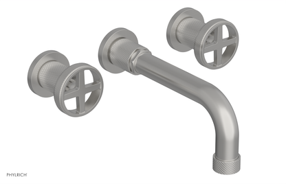 DUSTRIE Wall Lavatory Set - 7 5/8" Spout - Cross Handle - Knurled 371-11