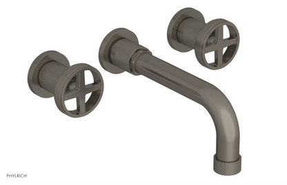 DUSTRIE Wall Lavatory Set - 7 5/8" Spout - Cross Handle - Knurled 371-11
