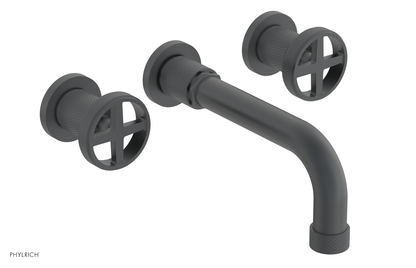 DUSTRIE Wall Lavatory Set - 7 5/8" Spout - Cross Handle - Knurled 371-11