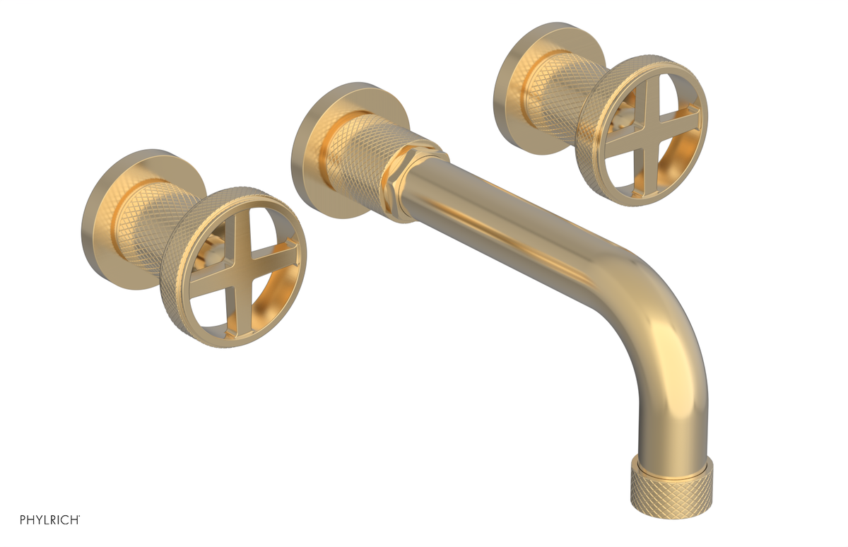 DUSTRIE - Wall Tub Set - 7 5/8" Spout - Cross Handles - Knurled 371-56