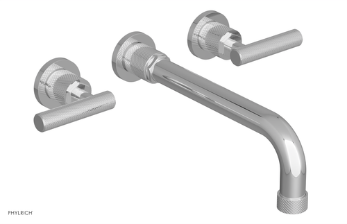 DUSTRIE Wall Lavatory Set - 10" Spout - Lever Handle - Knurled 371-12-10