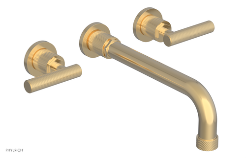 DUSTRIE Wall Lavatory Set - 10" Spout - Lever Handle - Knurled 371-12-10
