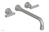 DUSTRIE - Wall Tub Set - 12" Spout - Lever Handles - Knurled 371-57-12