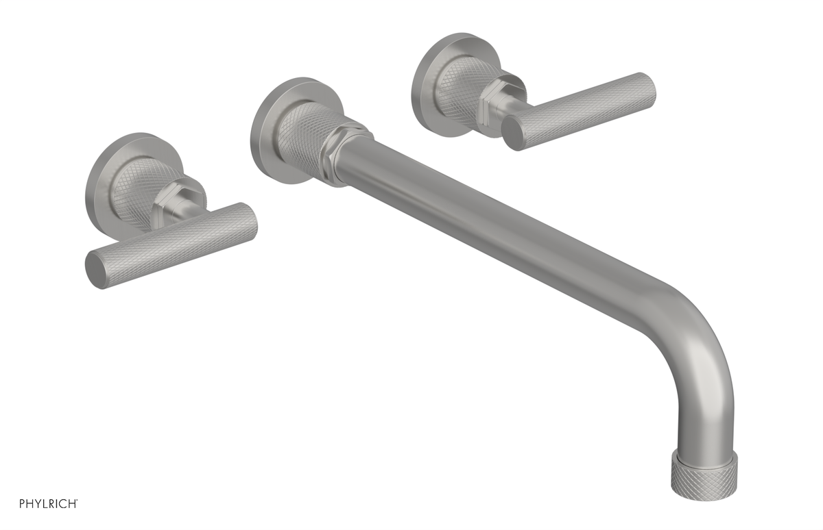 DUSTRIE Wall Lavatory Set - 12" Spout - Lever Handle - Knurled 371-12-12