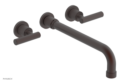 DUSTRIE Wall Lavatory Set - 12" Spout - Lever Handle - Knurled 371-12-12