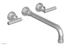 DUSTRIE - Wall Tub Set - 12" Spout - Lever Handles - Knurled 371-57-12