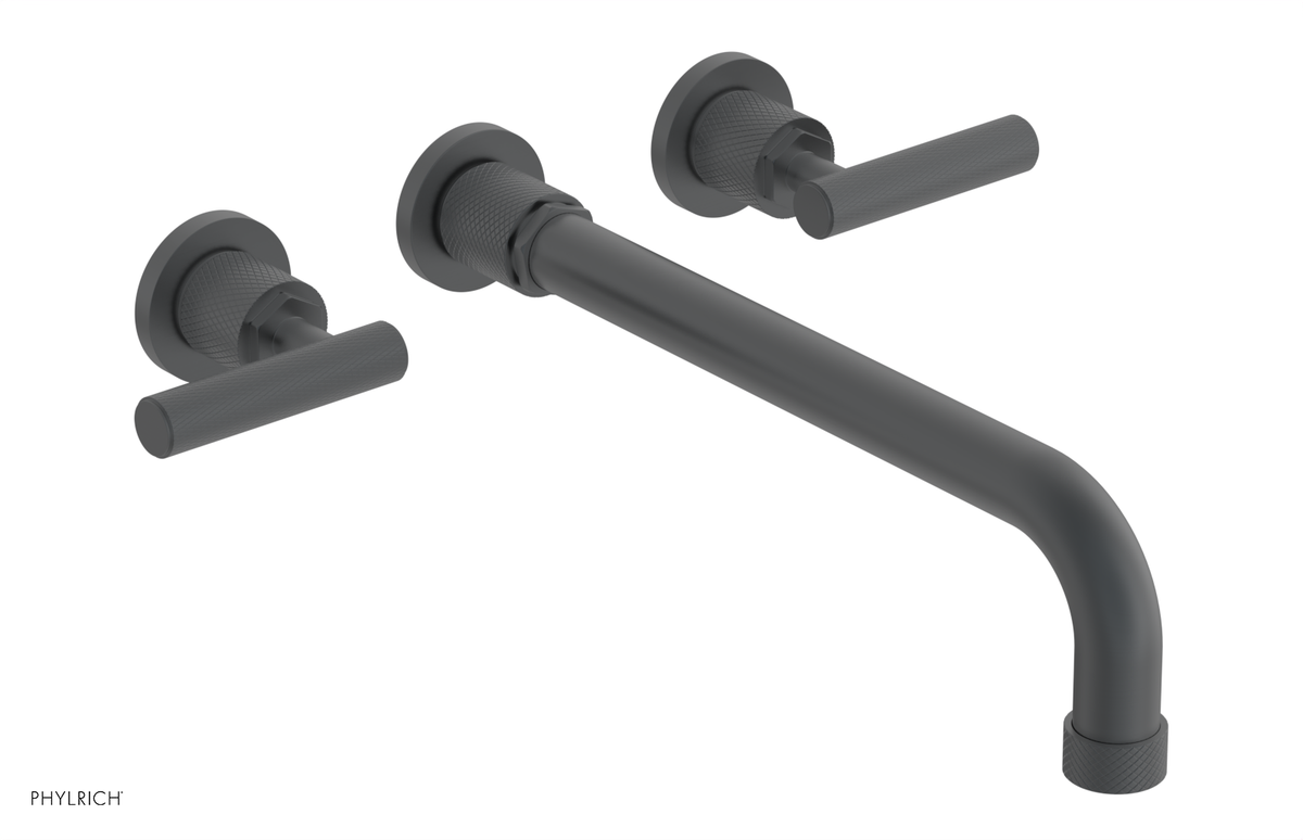 DUSTRIE Wall Lavatory Set - 12" Spout - Lever Handle - Knurled 371-12-12