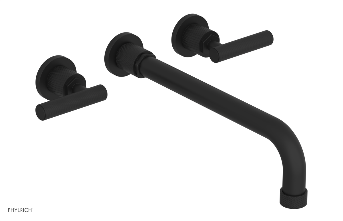 DUSTRIE Wall Lavatory Set - 12" Spout - Lever Handle - Knurled 371-12-12