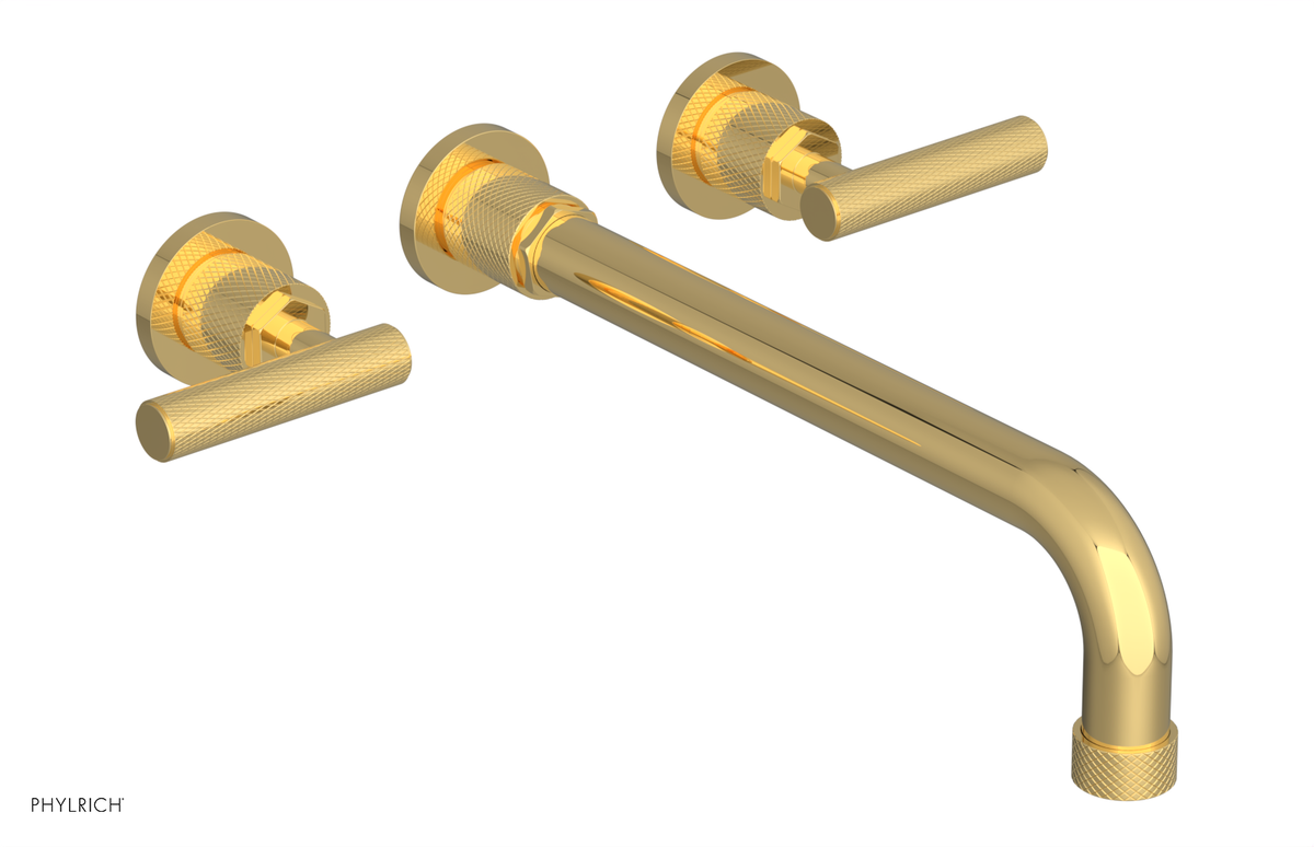 DUSTRIE - Wall Tub Set - 12" Spout - Lever Handles - Knurled 371-57-12