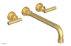 DUSTRIE Wall Lavatory Set - 12" Spout - Lever Handle - Knurled 371-12-12