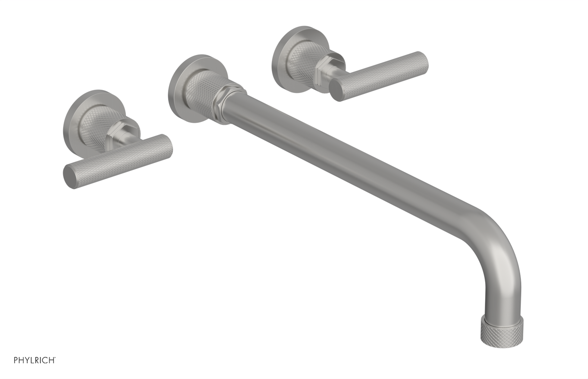 DUSTRIE Wall Lavatory Set - 14" Spout - Lever Handle - Knurled 371-12-14