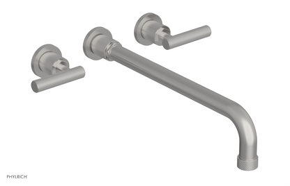 DUSTRIE Wall Lavatory Set - 14" Spout - Lever Handle - Knurled 371-12-14