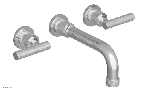 DUSTRIE Wall Lavatory Set - 7 5/8" Spout - Lever Handle - Knurled 371-12