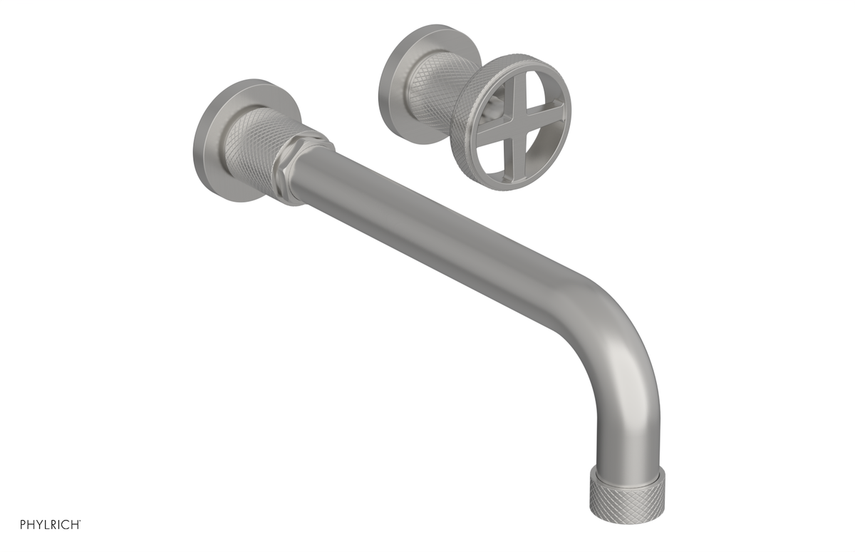 DUSTRIE Single Handle Wall Lavatory Set - 10" Spout - Knurled 371-15-10