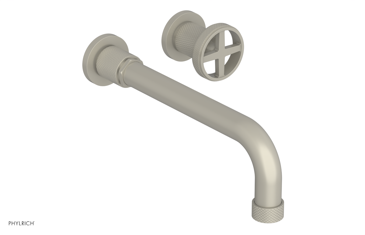 DUSTRIE Single Handle Wall Lavatory Set - 10" Spout - Knurled 371-15-10