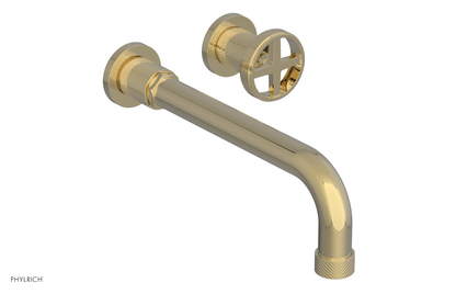 DUSTRIE Single Handle Wall Lavatory Set - 10" Spout - Knurled 371-15-10