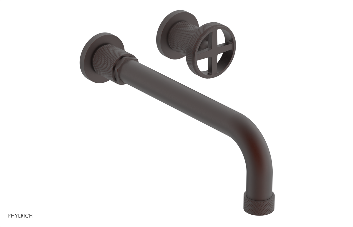 DUSTRIE Single Handle Wall Lavatory Set - 10" Spout - Knurled 371-15-10