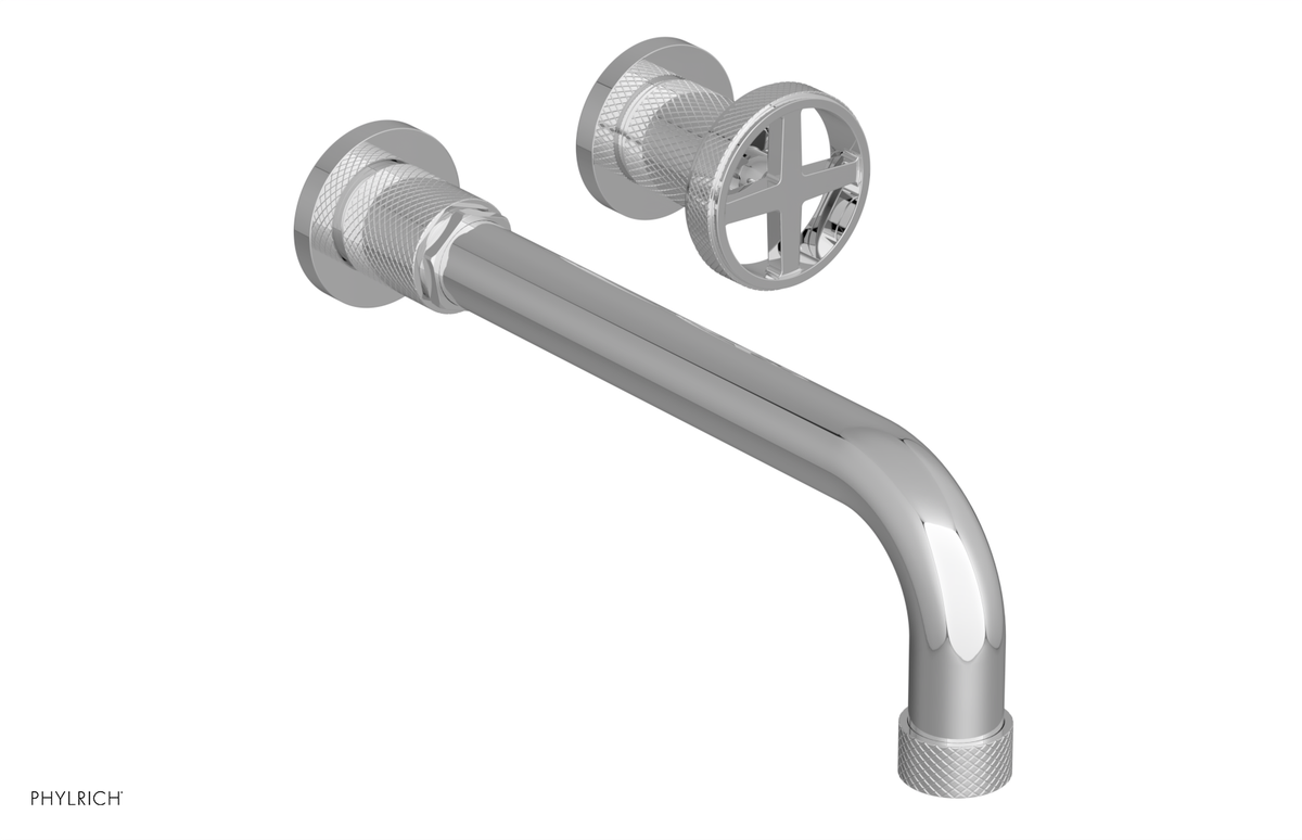 DUSTRIE Single Handle Wall Lavatory Set - 10" Spout - Knurled 371-15-10