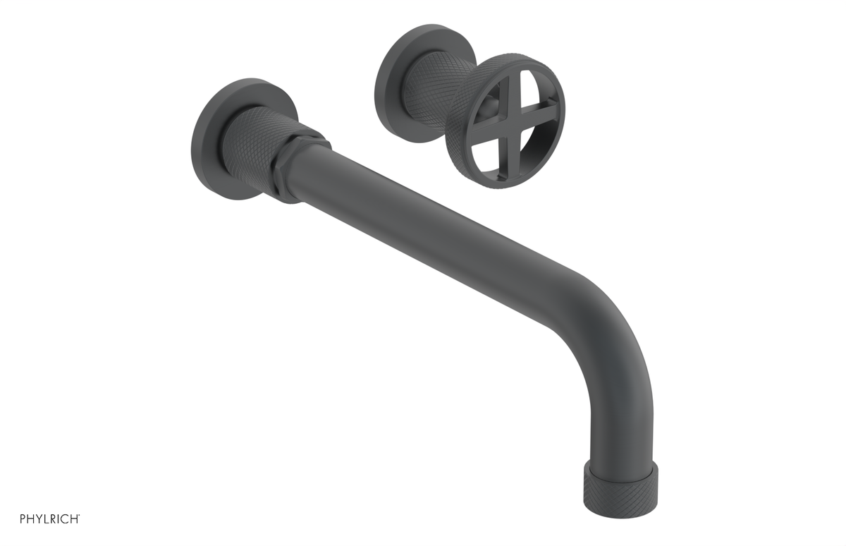 DUSTRIE Single Handle Wall Lavatory Set - 10" Spout - Knurled 371-15-10