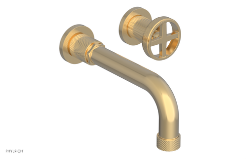 DUSTRIE Single Handle Wall Lavatory Set - 7 5/8" Spout - Knurled 371-15