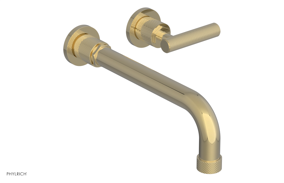 DUSTRIE Single Handle Wall Lavatory Set - 10" Spout - Knurled 371-16-10