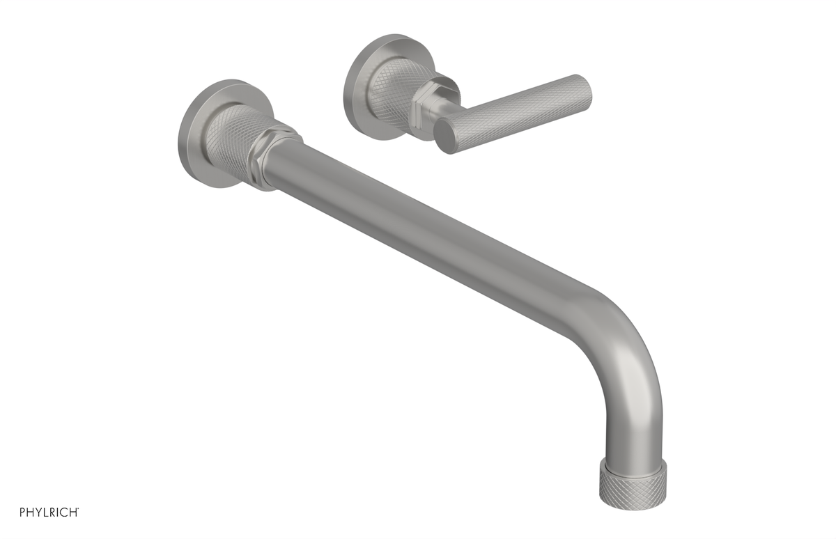 DUSTRIE Single Handle Wall Lavatory Set - 12" Spout - Knurled 371-16-12