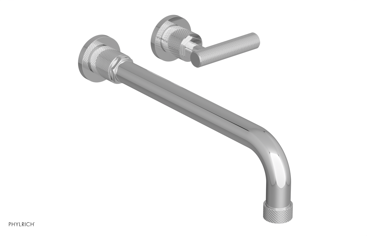 DUSTRIE Single Handle Wall Lavatory Set - 12" Spout - Knurled 371-16-12