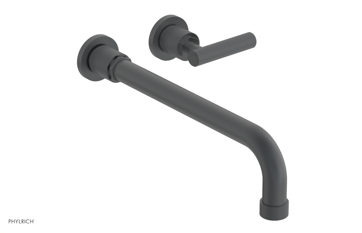 DUSTRIE Single Handle Wall Lavatory Set - 12" Spout - Knurled 371-16-12